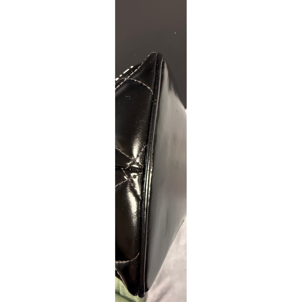 Chanel Black Patent Leather Quilted CC 24k Charm Tote Bag w/ Poshmark COA - Picture 14 of 16